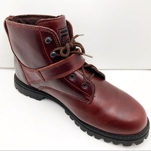 {FILA} Rare Leather Combat Lace-Up Ankle Boots